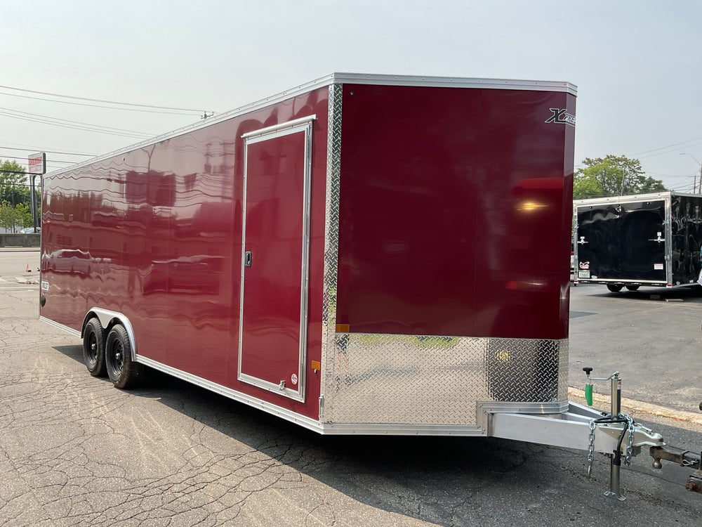Enclosed Car Hauler Trailer 8.5'x24' V-Nose Brandi-Wine Ramp High Country Aluminum