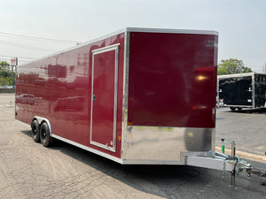 Enclosed Car Hauler Trailer 8.5'x24' V-Nose Brandi-Wine Ramp High Country Aluminum