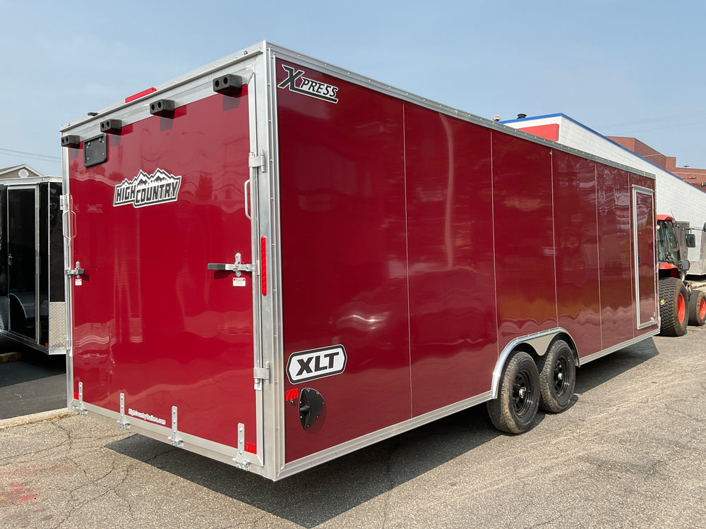 Enclosed Car Hauler Trailer 8.5'x24' V-Nose Brandi-Wine Ramp High Country Aluminum