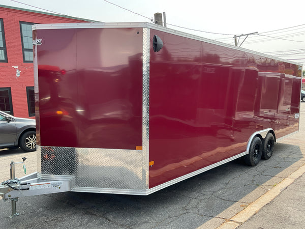 Enclosed Car Hauler Trailer 8.5'x24' V-Nose Brandi-Wine Ramp High Country Aluminum