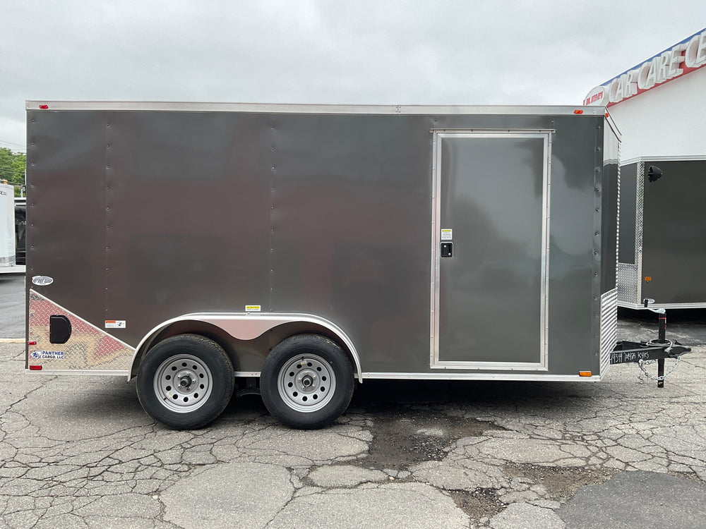 Panther Cargo Trailer 7'x14' Charcoal Ramp Door Dual Axle