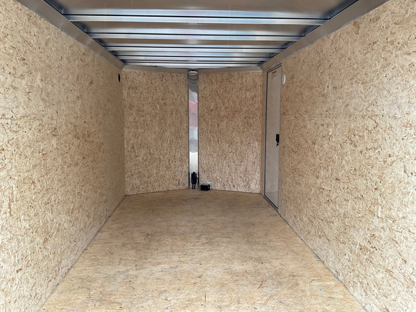 Enclosed Aluminum Cargo Trailer 7’x14′ White RAMP Alcom Xpress XLT Pro Series High Country Trailers