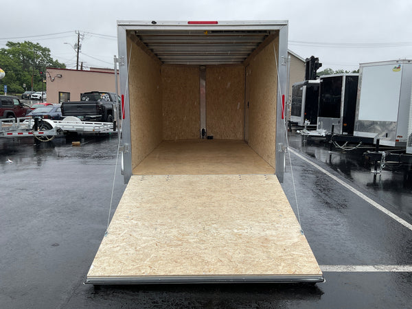 Enclosed Aluminum Cargo Trailer 7’x14′ White RAMP Alcom Xpress XLT Pro Series High Country Trailers