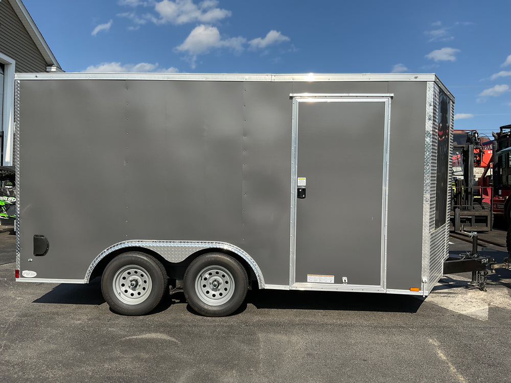 Enclosed Car Hauler Trailer 8.5'x14'+2'V Charcoal Xtreme Cargo Motorcycle trailer