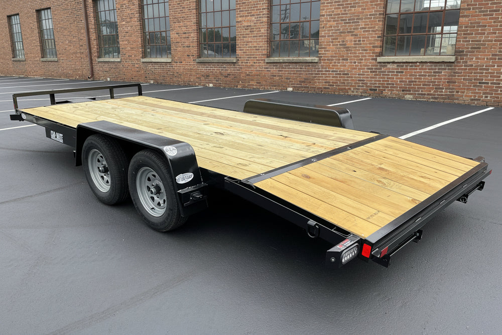 Open Car Hauler 82"x18' BLACK Car Mate Trailer 7k GVWR Car Mate Trailers