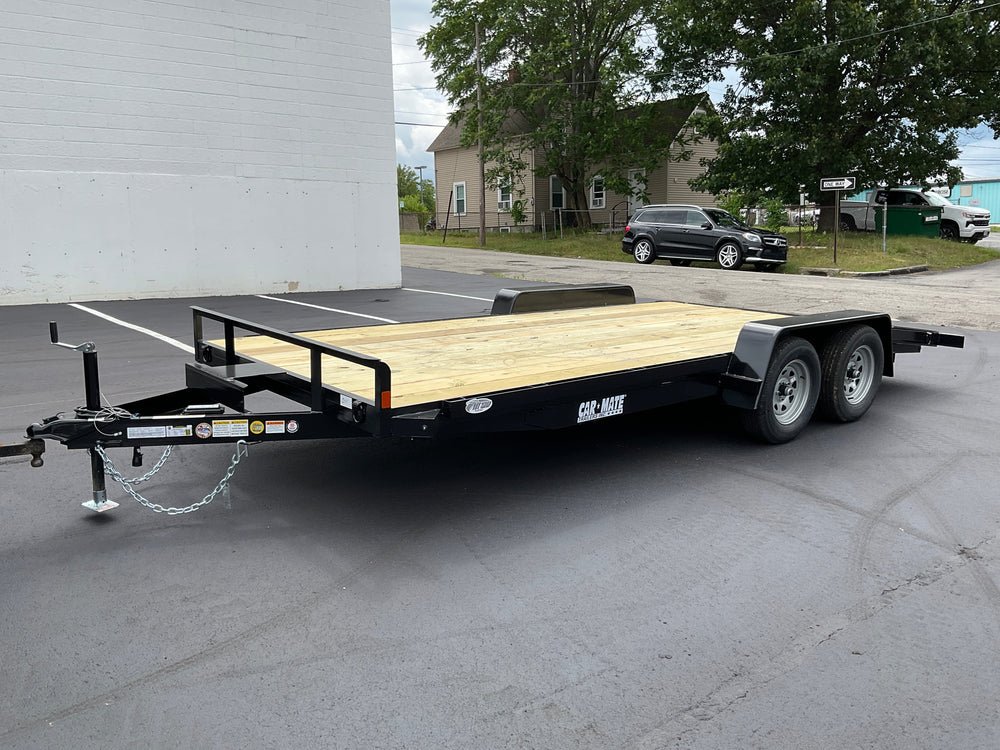 Open Car Hauler 82"x18' BLACK Car Mate Trailer 7k GVWR Car Mate Trailers