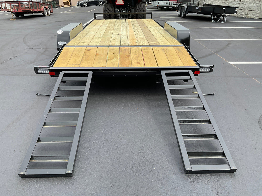 Open Car Hauler 82"x18' BLACK Car Mate Trailer 7k GVWR Car Mate Trailers