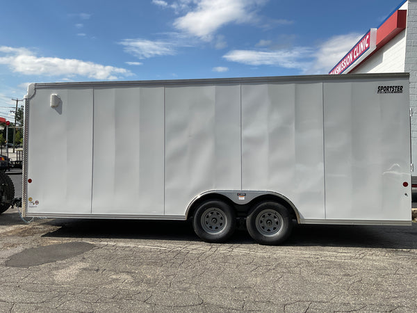 Enclosed Car Hauler Trailer 8.5'x20' WHITE Car Mate Sportster