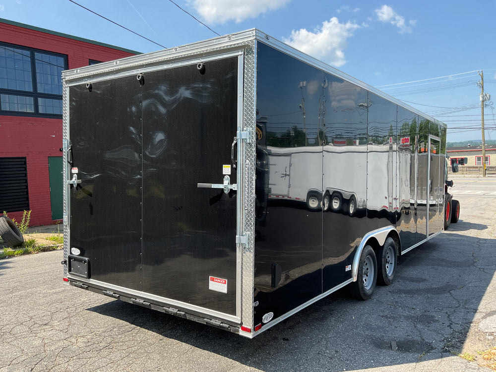Panther Cargo Trailers  Car Trailer 8.5'x24' 7k Ramp Door Black TTT and 6"up