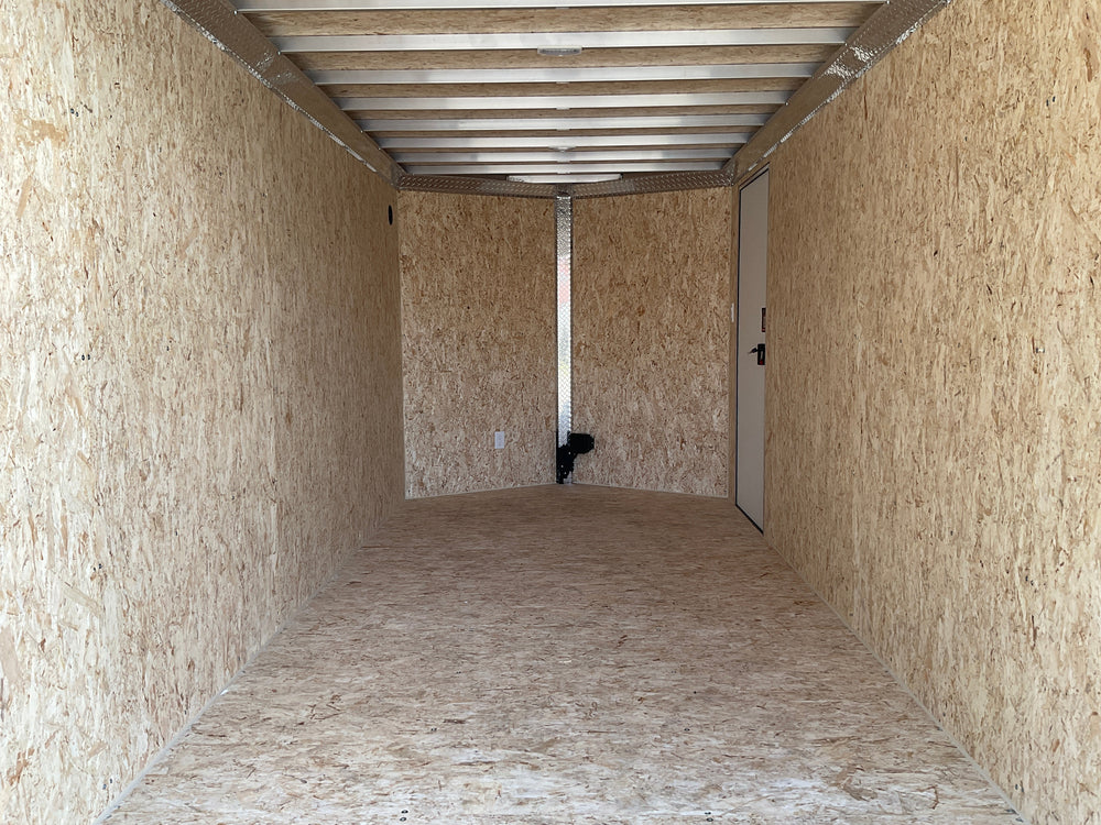 Aluminum Durabull Enclosed Contractor 7'x16'+2'V Barn Door with Ramps DuraBull Trailers