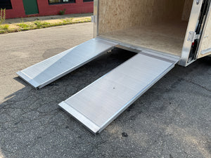 Aluminum Durabull Enclosed Contractor 7'x16'+2'V Black Barn Door with Ramps DuraBull Trailers