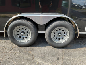 Aluminum Durabull Enclosed Contractor 7'x16'+2'V Black Barn Door with Ramps DuraBull Trailers