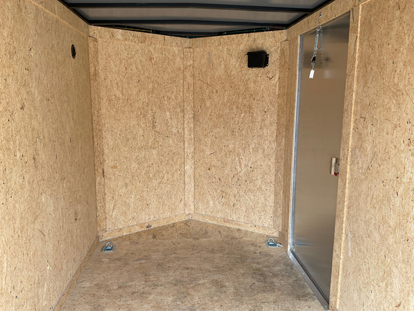 Enclosed Cargo Trailer 6'x12'+2'V Charcoal RAMP Covered Wagon Covered Wagon Trailers