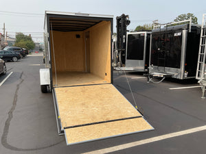 Enclosed Cargo Trailer 6'x12'+2'V Charcoal RAMP Covered Wagon Covered Wagon Trailers