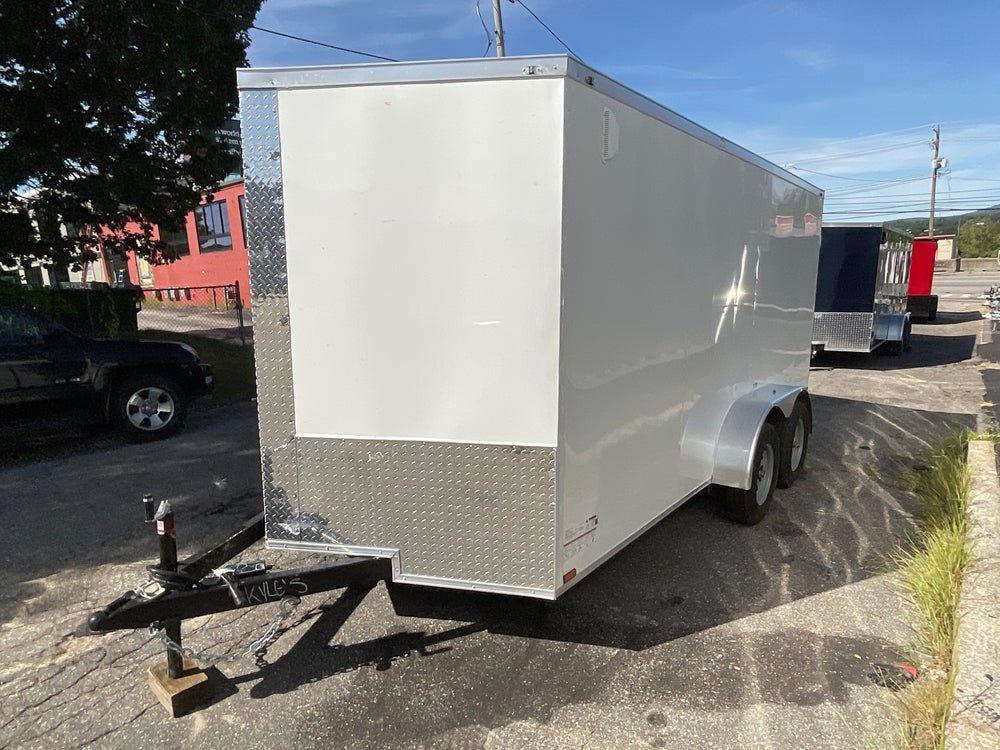 Panther Cargo Trailer 7'x14' White Barn Door Dual Axle