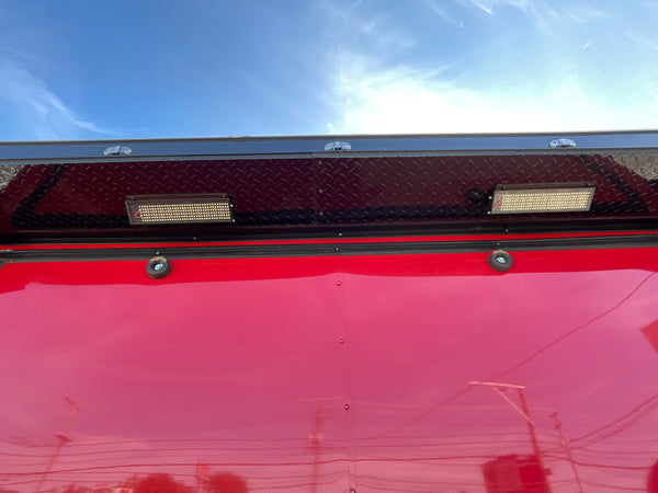 Panther Cargo Trailer Enclosed Cargo Trailer 7'x16' Red RAMP Dual Axle Panther Cargo Trailers