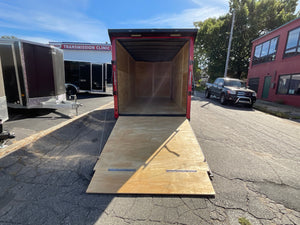 Panther Cargo Trailer Enclosed Cargo Trailer 7'x16' Red RAMP Dual Axle Panther Cargo Trailers