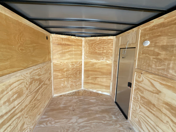 Panther Cargo Trailer Enclosed Cargo Trailer 7'x16' Red RAMP Dual Axle Panther Cargo Trailers