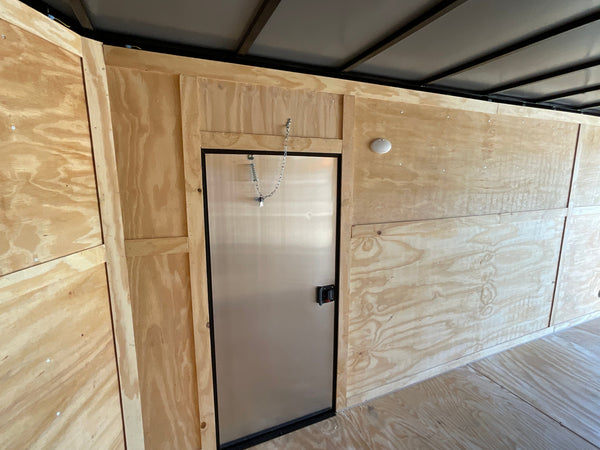 Panther Cargo Trailer Enclosed Cargo Trailer 7'x16' Red RAMP Dual Axle Panther Cargo Trailers