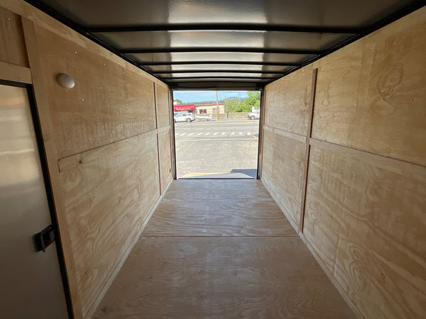 Panther Cargo Trailer Enclosed Cargo Trailer 7'x16' Red RAMP Dual Axle Panther Cargo Trailers