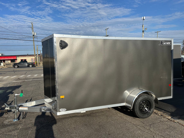 Enclosed Aluminum Cargo Trailer 6’x12′ Charcoal RAMP Alcom Xpress XLT Pro Series