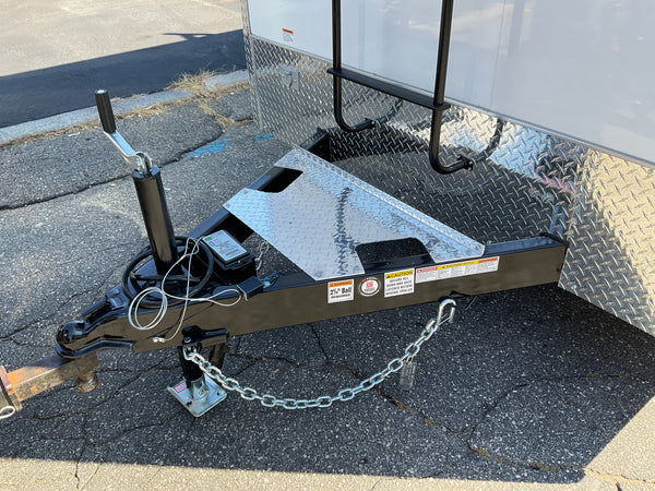 Enclosed Contractor Trailer 7'x16' White BARN CarMate 110v Light 12"up Car Mate Trailers