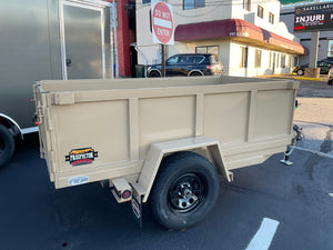 Prospector Trailers 4'x8' Manual Dump Trailer 2990 GVWR Tan Prospector Trailers
