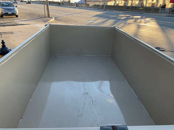 Prospector Trailers 4'x8' Manual Dump Trailer 2990 GVWR Tan Prospector Trailers
