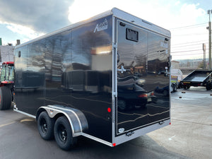Enclosed Cargo Trailer 7'x14' Black Ramp Car Mate Avalanche Cargo 6"up Car Mate Trailers