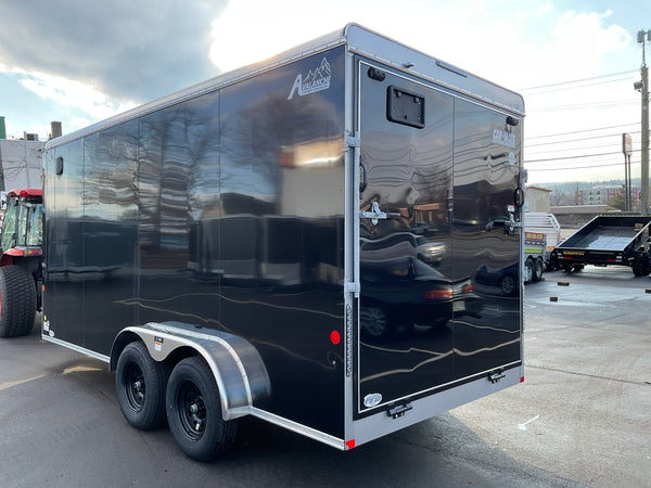 Enclosed Cargo Trailer 7'x14' Black Ramp Car Mate Avalanche Cargo 6"up Car Mate Trailers