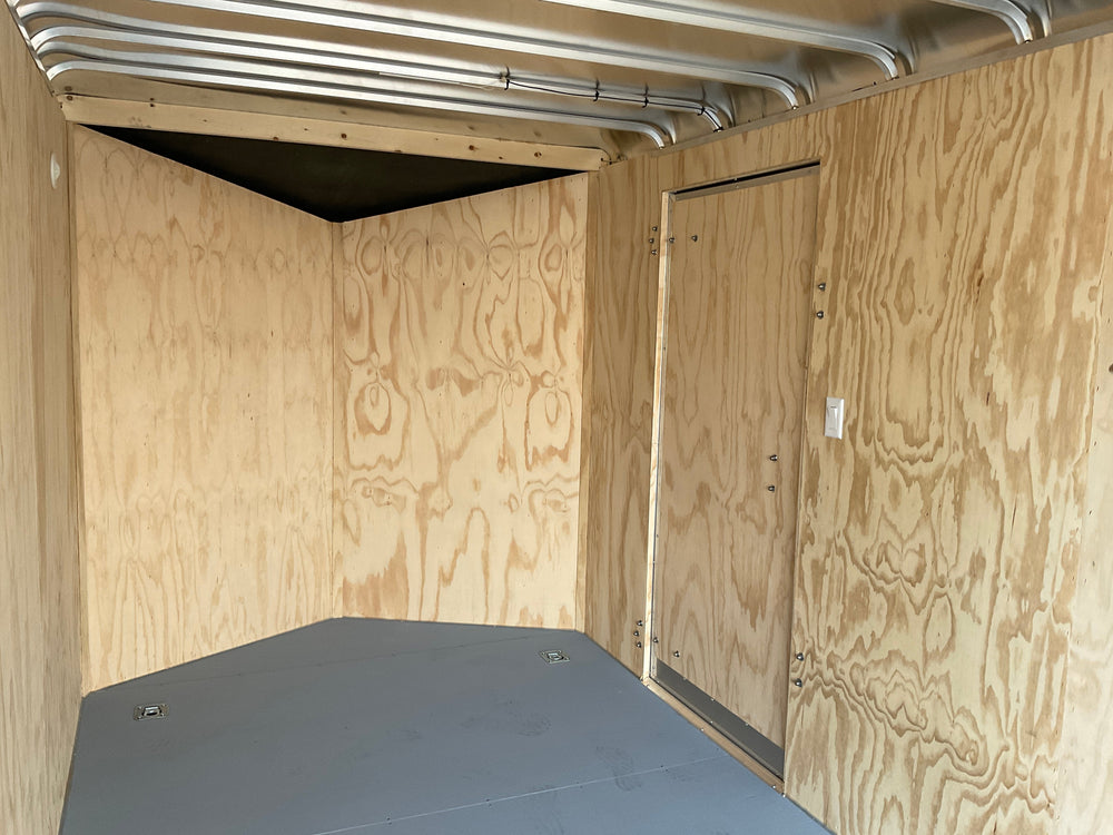 Enclosed Cargo Trailer 7'x14' Black Ramp Car Mate Avalanche Cargo 6"up Car Mate Trailers