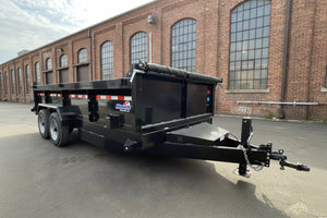 Dump Trailer 7'x16' Black Hawke 17000 GVWR with Ramps and Tarp Hawke Trailers