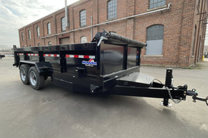 Dump Trailer 7'x16' Black Hawke 17000 GVWR with Ramps and Tarp Hawke Trailers
