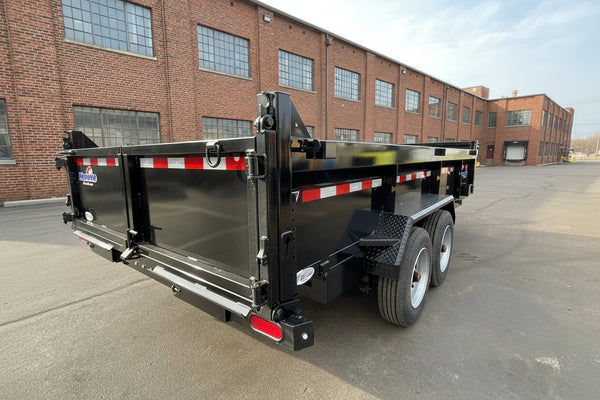 Dump Trailer 7'x16' Black Hawke 17000 GVWR with Ramps and Tarp Hawke Trailers