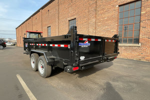 Dump Trailer 7'x16' Black Hawke 17000 GVWR with Ramps and Tarp Hawke Trailers