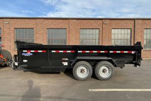 Dump Trailer 7'x16' Black Hawke 17000 GVWR with Ramps and Tarp Hawke Trailers