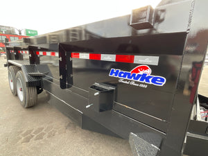 Dump Trailer 7'x16' Black Hawke 17000 GVWR with Ramps and Tarp Hawke Trailers