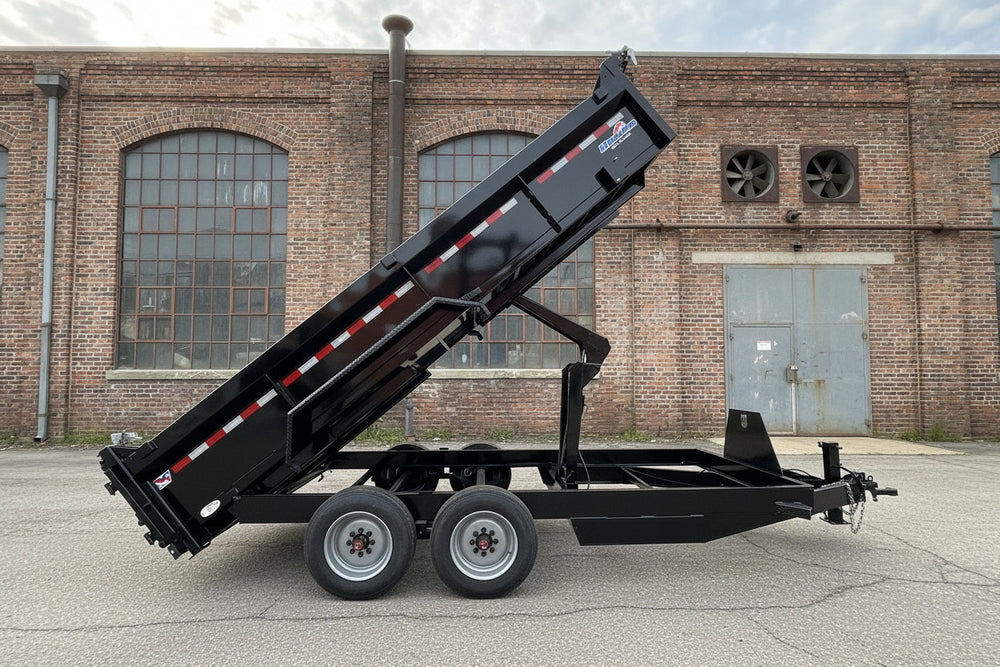 Dump Trailer 7'x16' Black Hawke 17000 GVWR with Ramps and Tarp Ron's Toy Shop, Inc.