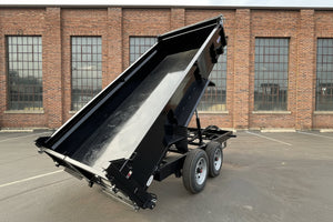 Dump Trailer 7'x16' Black Hawke 17000 GVWR with Ramps and Tarp Hawke Trailers