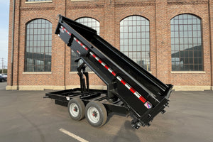 Dump Trailer 7'x16' Black Hawke 17000 GVWR with Ramps and Tarp Hawke Trailers
