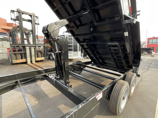 Dump Trailer 7'x16' Black Hawke 17000 GVWR with Ramps and Tarp Ron's Toy Shop, Inc.