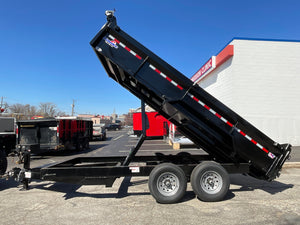 Dump Trailer 7'x16' Black Hawke 14000 GVWR with Ramps and Tarp Hawke Trailers