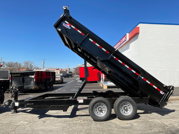 Dump Trailer 7'x16' Black Hawke 14000 GVWR with Ramps and Tarp Hawke Trailers