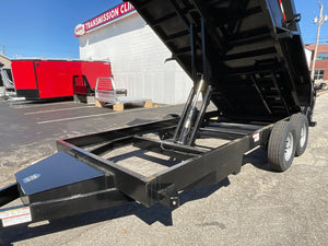 Dump Trailer 7'x16' Black Hawke 14000 GVWR with Ramps and Tarp Hawke Trailers