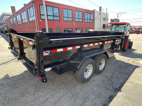 Dump Trailer 7'x16' Black Hawke 14000 GVWR with Ramps and Tarp Hawke Trailers