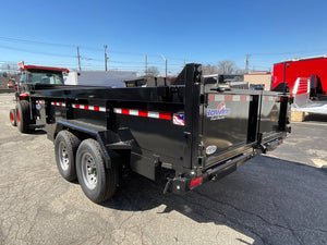 Dump Trailer 7'x16' Black Hawke 14000 GVWR with Ramps and Tarp Hawke Trailers