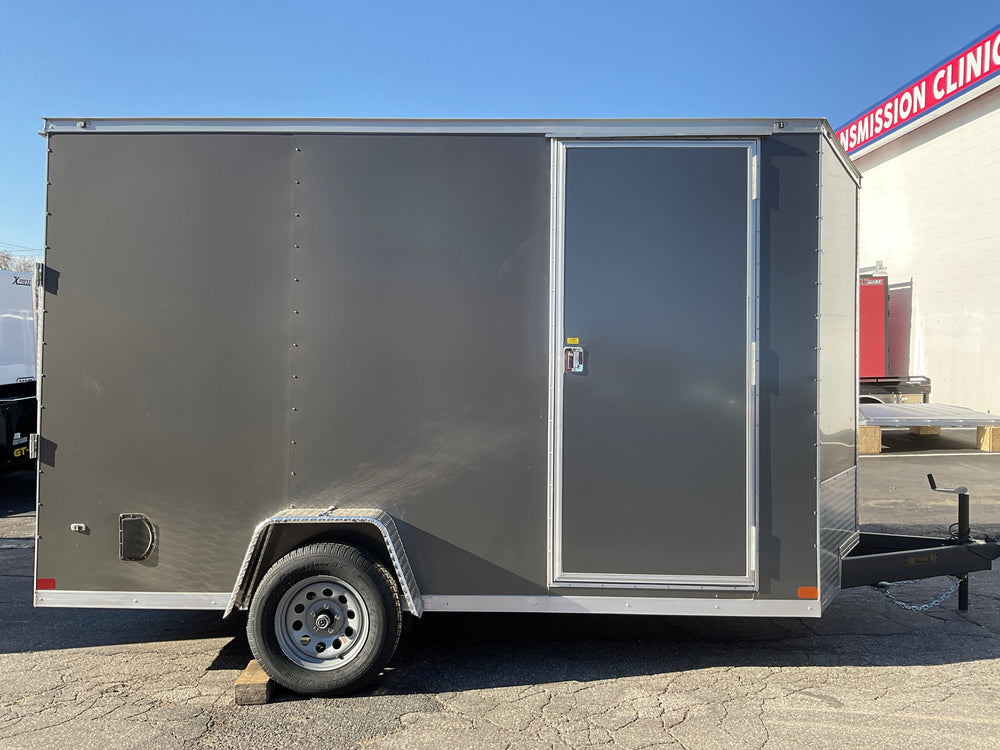 Covered Wagon Enclosed Cargo Trailer 7'x12'+2'V 7' Interior CHARCOAL RAMP *Scratch & Dent* Covered Wagon Trailers