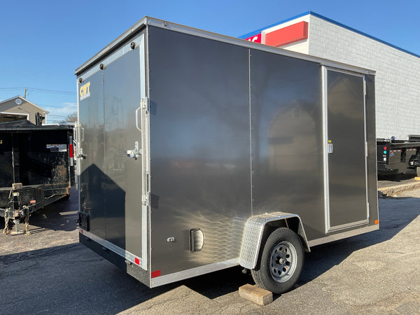 Covered Wagon Enclosed Cargo Trailer 7'x12'+2'V 7' Interior CHARCOAL RAMP *Scratch & Dent* Covered Wagon Trailers