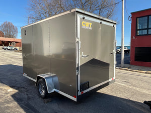 Covered Wagon Enclosed Cargo Trailer 7'x12'+2'V 7' Interior CHARCOAL RAMP *Scratch & Dent* Covered Wagon Trailers