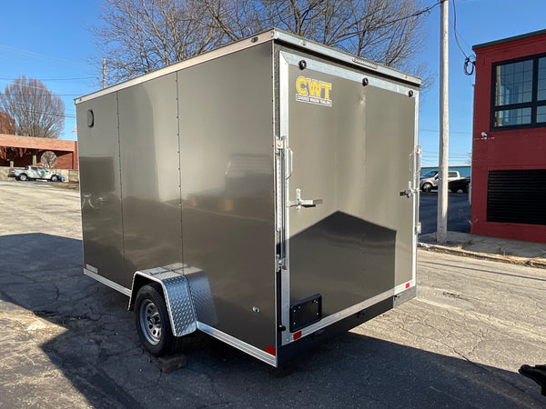 Covered Wagon Enclosed Cargo Trailer 7'x12'+2'V 7' Interior CHARCOAL RAMP *Scratch & Dent* Covered Wagon Trailers
